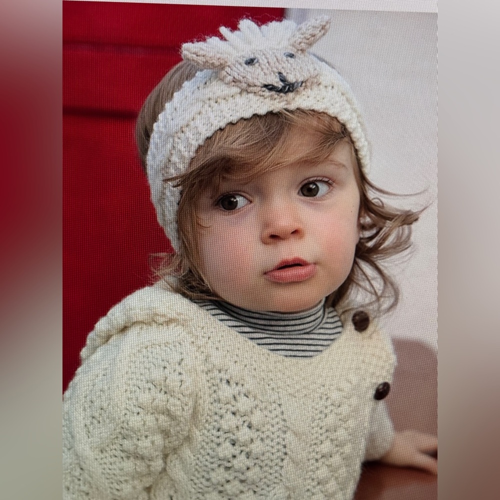 Aran Irish wool Lamb headband ( toddler)